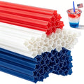 USA 250th Anniversary Star Straws 30-Pack Red White Blue
