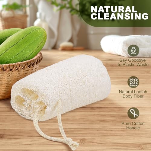 7 Pack Natural Loofah Sponge Exfoliating Body Scrubber
