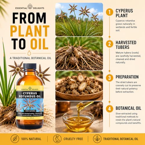 Cyperus Rotundus Oil for Smooth Skin Post-Hair Removal - 1 Fl. Oz.