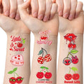 Cherries Party Temporary Tattoos - 280 Pcs Funny Fruit Themed Birthday Party Favors, Cute Cherries Designs Party Supplies Decorations(8 Sheets)