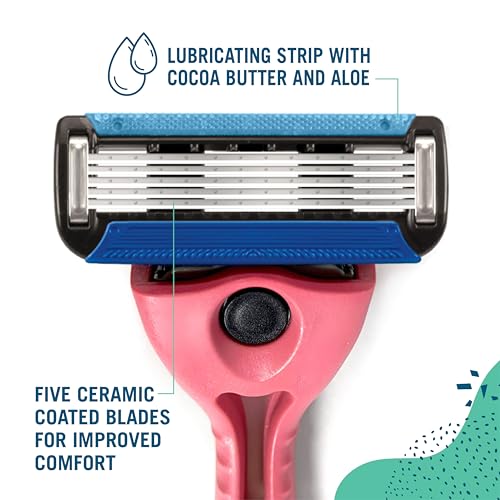 Preserve Shave 5 Five Blade Refillable Razor, Made from Recycled Materials, Navy Blue