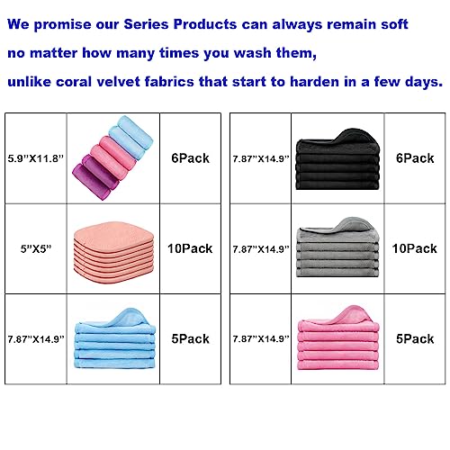 Makeup Eraser Reusable Make Up Remover Eraser Even Waterproof Make Up in Seconds Just with Water Chemical Free Eyeliner Lipstick Foundation Powder Highlighter Eyebrown (5 black)