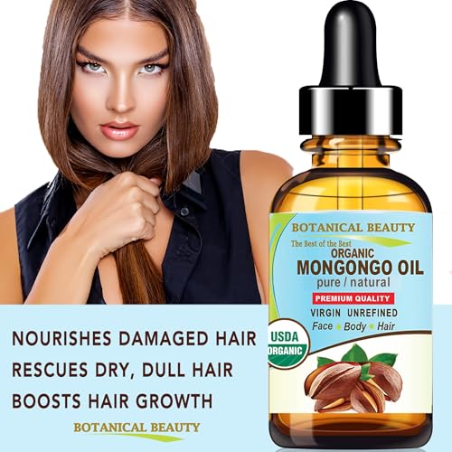 Botanical Beauty Organic MONGONGO OIL Manketti Seed Oil 100% Pure Natural Virgin Unrefined Cold-Pressed Carrier Oil for Face Skin Body Hair Lip Nails Rich in Vitamin E (0.5 Fl Oz 15 ml)