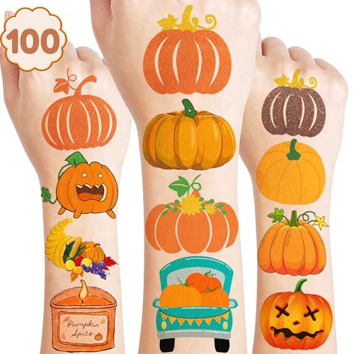 Pumpkin Temporary Tattoos 10 Sheets 100 PCS