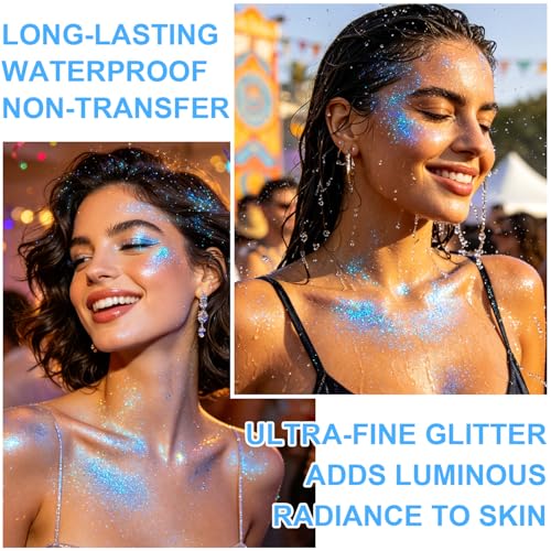 Holographic Glitter Spray Powder – Hair & Body Shimmer (2 Pack)