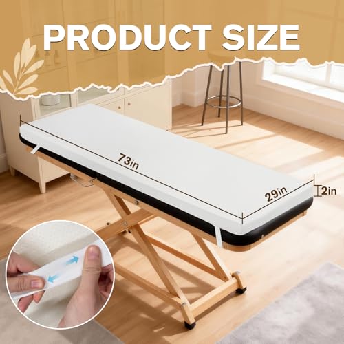 Massage Bed Topper 73x29x2 Inch Foam Pad with Removable Cover