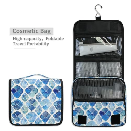 Hanging Travel Toiletry Bag Watercolour Tortoise Shell Kit Makeup Case Cosmetics Organizer for Men Women