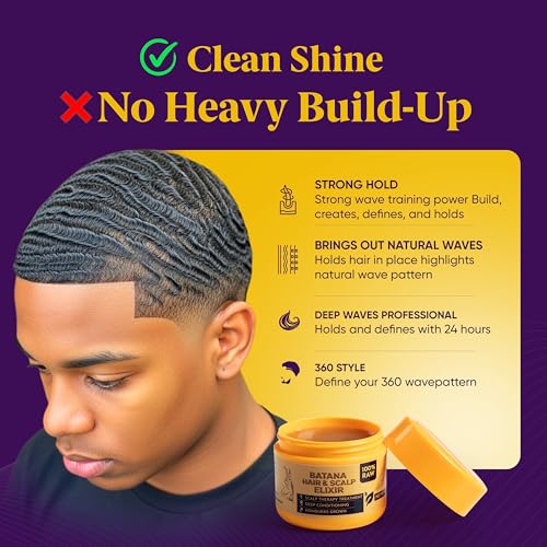 Ocean View Wave Pomade for Men - Strong Hold 360 Wave Cream, 4 oz