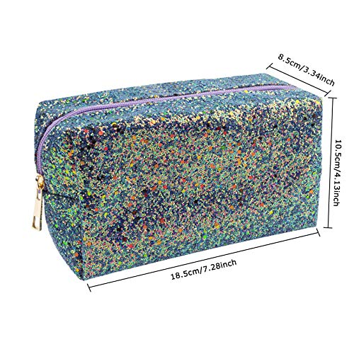 Purple Glitter Cosmetic Pouch,Small Zipper Makeup Bags,Travel Waterproof Toiletry Bag Organizer Shine Makeup Pouch Bag for Women Birthday Gift