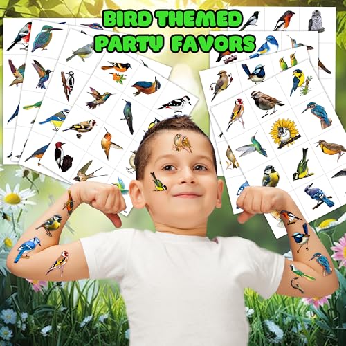 96 Temporary Bird Tattoos - Party Favors & Decorations