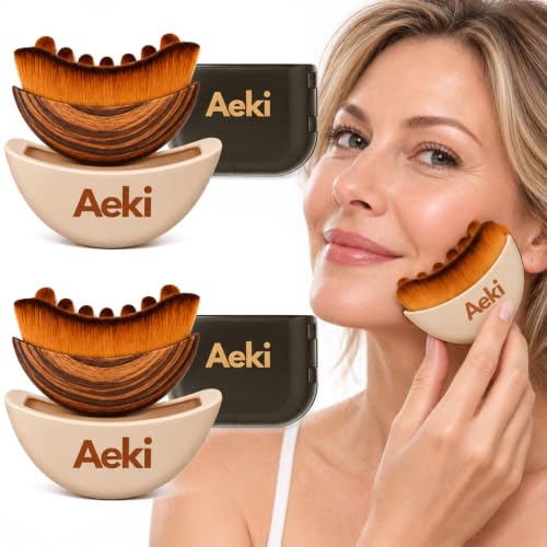 Aeki Lymphatic Contour Face Brush 2 Pack - Gentle Sculpting & Puffiness Reduction