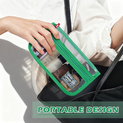 Rough Enough Clear TSA Approved Toiletry Bag Small Travel Makeup Case Organizer Pouch with Zipper for Women Men