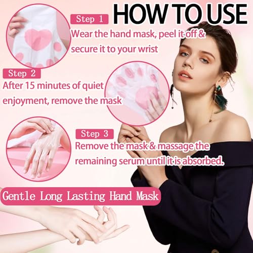 Hydrating Hand Mask Gift Set for Dry Cracked Hands - 6 Pack Moisturizing Gloves