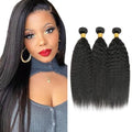 #1B Yaki Straight Human Hair Bundles 14 16 18 Inch