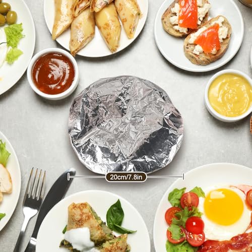 Reusable Aluminum Foil Food Covers - Heat-Resistant with Elastic Edge