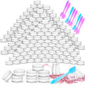 100-Pack 5g Clear Plastic Jars with Lids for Cosmetics & Samples