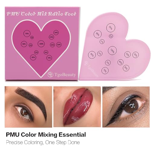 Acrylic Color Ratio Tool Heart Palette for Permanent Makeup