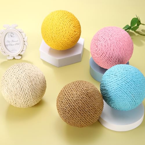 Sisal Cat Toy Ball, Interactive Scratching Balls for Kittens - 2Pc Set
