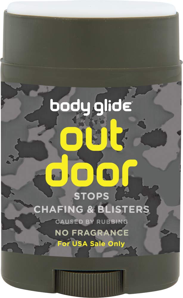 BodyGlide Outdoor Anti Chafe Balm, Camo, 1.5 oz (USA Sale Only) & Foot Glide Anti Blister Balm, 0.8oz