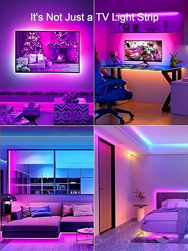 KANTUTOE TV LED Backlight, 9.84ft TV LED Lights for 32-45 Inch, TV Backlight, RGB LED Lights for TV with Remote, Music Sync Bluetooth APP Control TV LED Strip Lights USB Powered for Bedroom