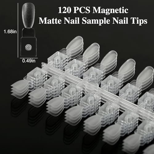 C12rtive Magnetic Nail Tips 120PCS - Premium Acrylic False Nail Display Tips for Gel & Polish, Easy to Color, Durable, Professional Use