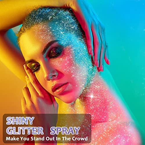 Body Glitter Spray - Pink & Silver for Hair, Skin & Nails