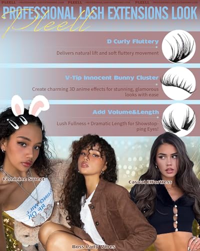 Wispy Lash Clusters 14-22mm D-Curly Volume Eyelashes