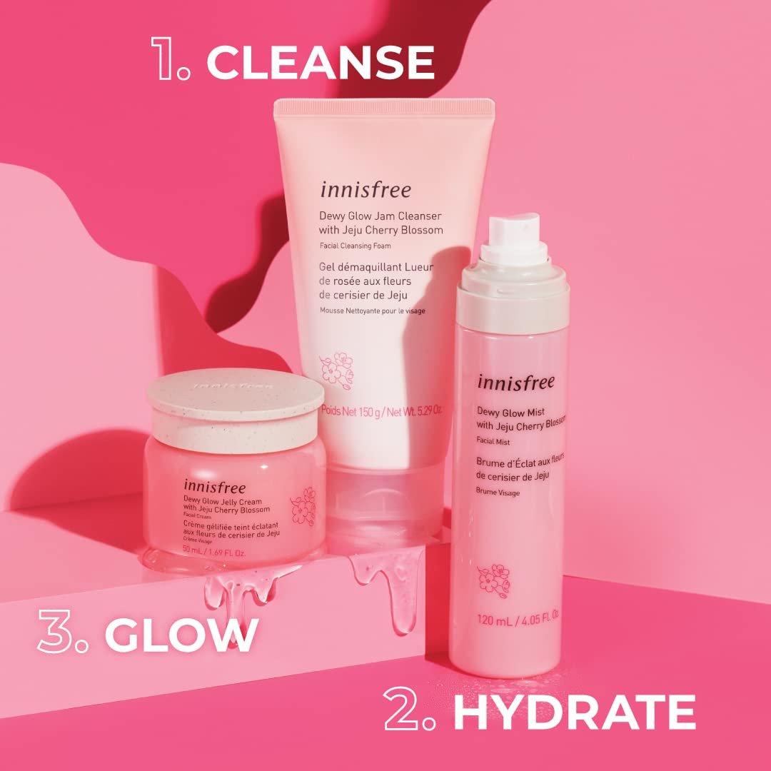 innisfree Cherry Blossom Glow Jelly Cream with Niacinamide for Smooth, Glowing Skin, Korean Skincare Hydrating Moisturizer