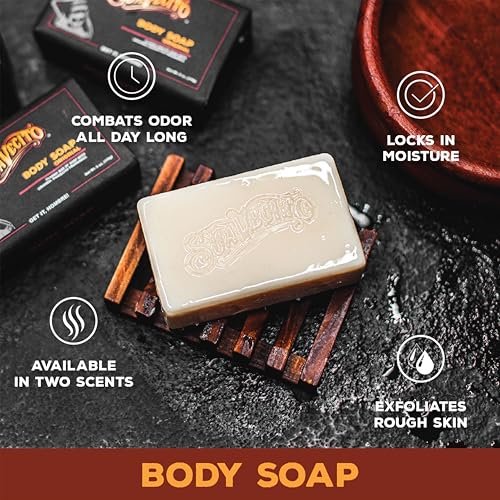 Suavecito Hair & Body Essentials 4 Piece Set - Includes Styling Pomade, Moisturizing Body Soap Bar, Hydrating Shampoo & Nourishing Conditioner