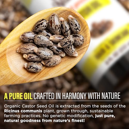 Organic Castor Oil by GuruNanda - 100% Pure & Cold Pressed (8 Fl oz)