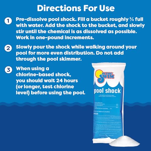 In The Swim Pool Shock – 68% Cal-Hypo Granular Sanitizer for Crystal Clear Water – Defends Against Bacteria, Algae, and Microorganisms - 6 X 1 Pound