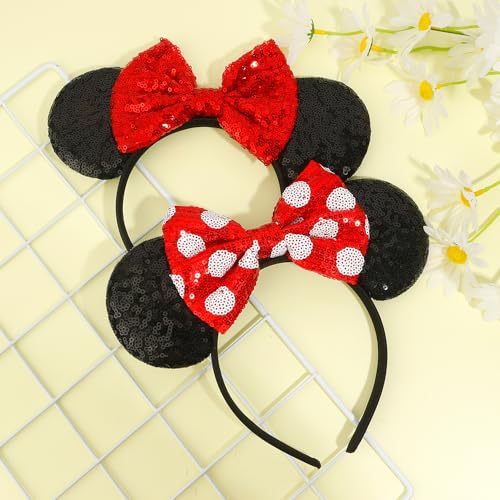 Mouse Ears Mouse Ears Headband Mini Mouse Ears Halloween Ears Stitch Ears Birthday Gifts for Women Pixar Ears Headbands for Birthday Party Christmas Stitch Ears Christmas Gift for Women