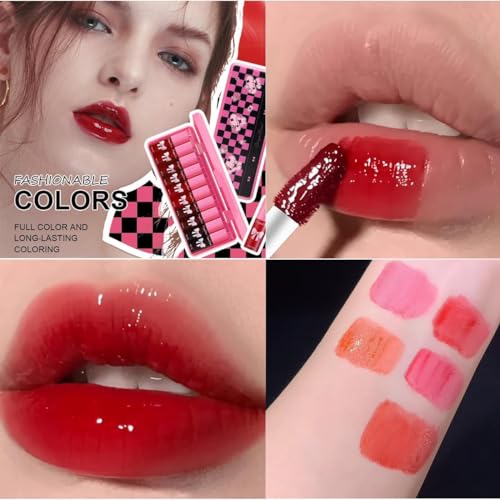 10-Color Liquid Lip & Cheek Tint Set - Long-Lasting Hydrating