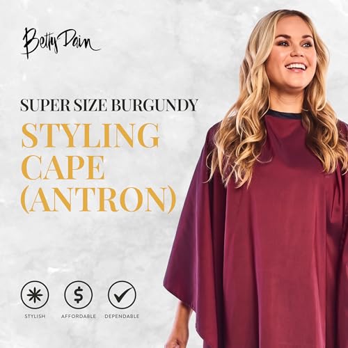 Betty Dain Crinkle Nylon Hair Cutting Cape 54x60 Burgundy