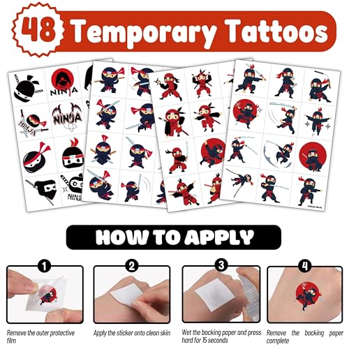 Ninja Party Favors Pack – 24 Punch Balloons & 48 Tattoos