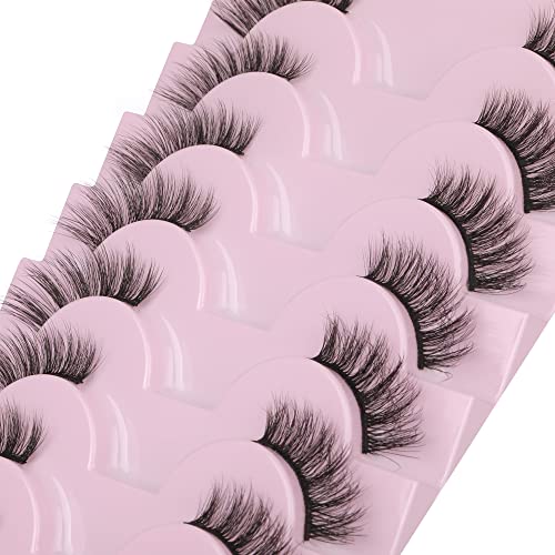 Half Lashes Natural Look Wispy Cat Eye 3D Faux Mink 10 Pairs