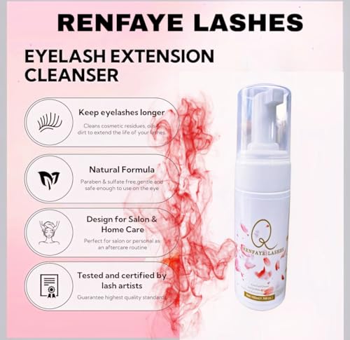 Eyelash Extension Cleanser Shampoo 3.3oz Foaming Lash Wash