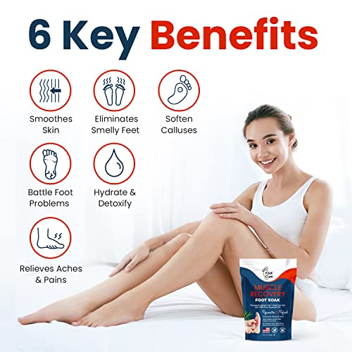 Muscle Relief Foot Soak with Epsom Salts & Tea Tree Oil Foot Balm - Moisturizing Athletes Foot Care Balm for Dry Cracked Feet