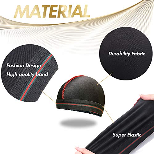ForceWave 360 Wave Cap for Men - Breathable Compression Hair Protector (2 Pack)