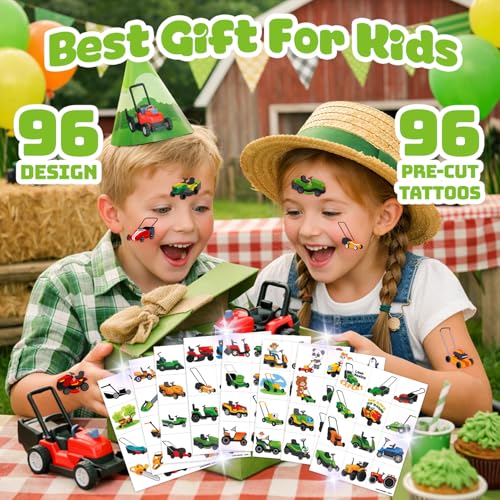 96 PCS Farm Tractor Temporary Tattoos for Kids
