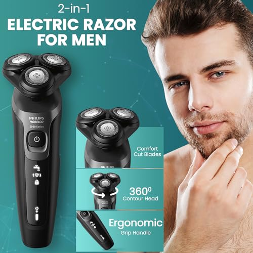 Philips Electric Shavers for Men, Rechargeable AquaTouch Mens Shaver