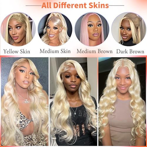 36" 613 Blonde Lace Front Wig 13x6 HD 200% Density Body Wave