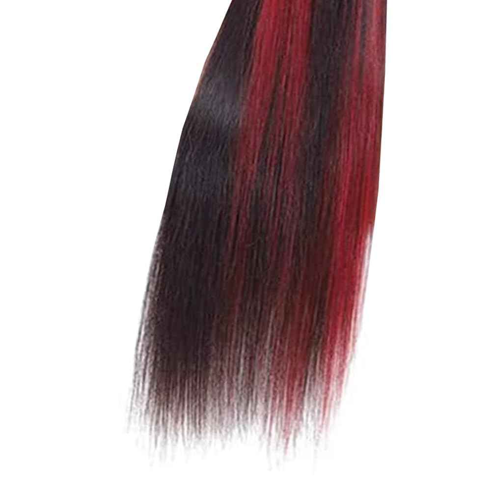 Fabimiya Bundles Human Hair 10/12/14 Inch Straight Burgundy Highlight 99J Human Hair Bundles 12A Unprocessed Quick Weave for Black Women