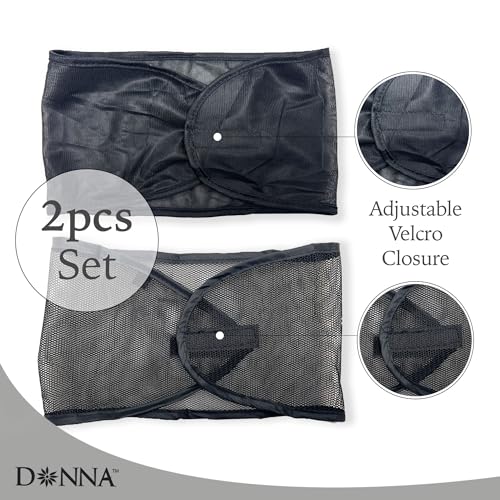 DONNA Satin & Mesh Wrap 2-Pack – Adjustable Head Wraps