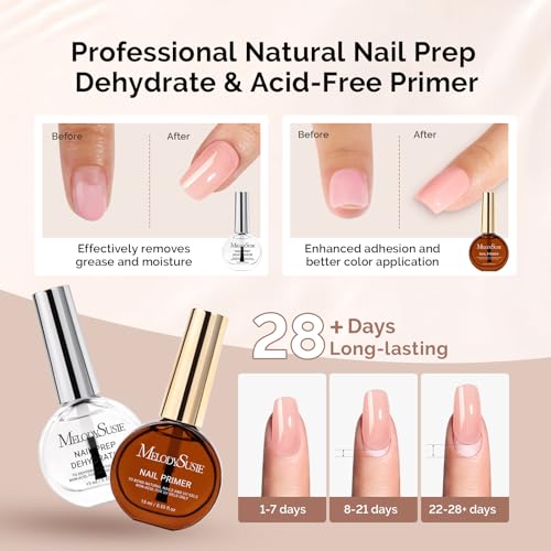 MelodySusie Nail Dehydrator & Primer Set - 15ML, Acid-Free