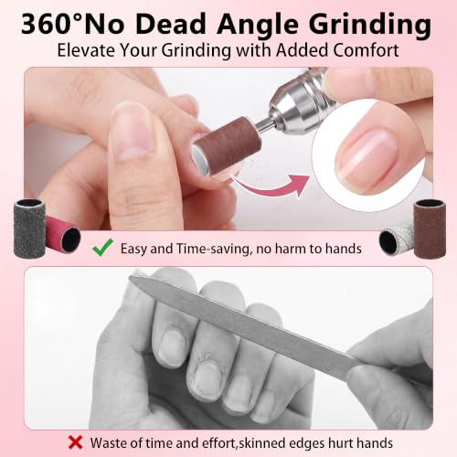 200 Pcs Nail Drill Bits Sanding Bands Set - Grits 80, 150, 180, 240