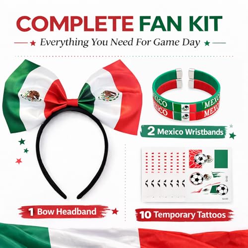 Soccer Fan Accessories Kit - Headband, Wristbands & Tattoos