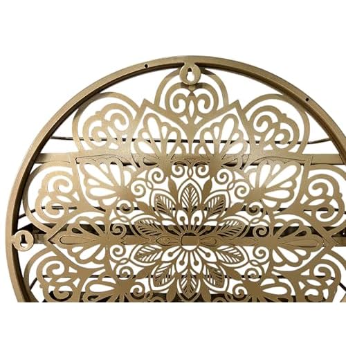 Mandala Shape Shelves, Essential Oil & Nail Polish Organizer - Display Holder Storage Shelf Spice Rack - Black or Gold - Wall Mounted Round Oil Bottle Storage, Cosmetics Display Rack (Gold)