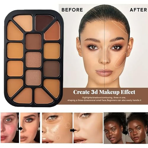 15-Shade Contour Palette - Matte & Shimmer Makeup Kit