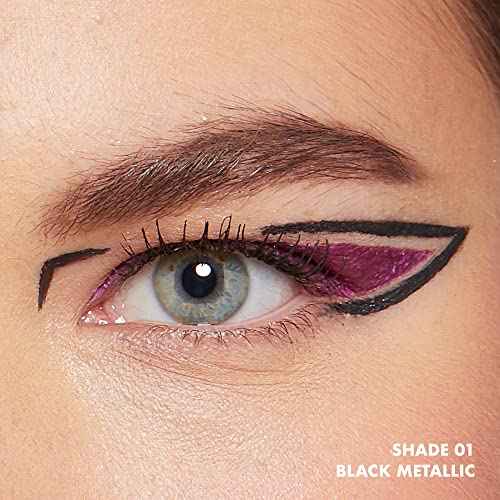 NYX Professional Makeup Epic Wear Metallic Liquid Liner, Long-Lasting Waterproof Eyeliner - Black Metal